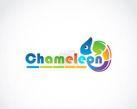 Ilustración de Logo camaleón diseño creativo color animal moderno vida silvestre negocio - Imagen libre de derechos