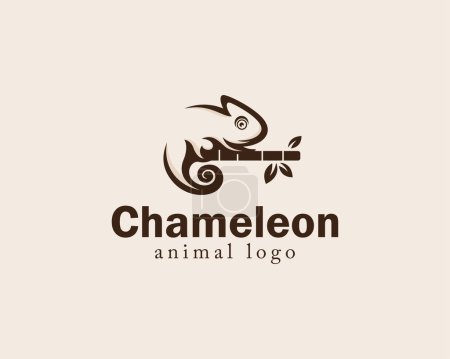 Illustration for Chameleon logo creative art design vector animal head drawing - Royalty Free Image