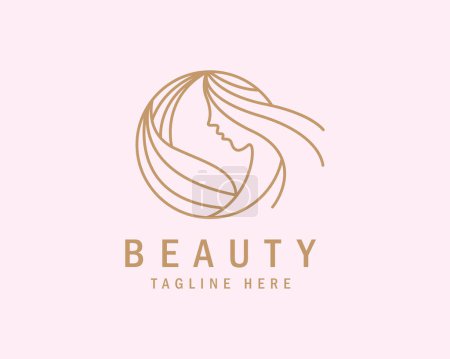 Illustration for Beauty logo creative nature line art sign symbol emblem leave salon massage - Royalty Free Image