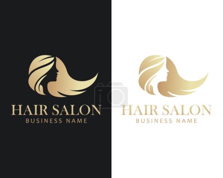 Téléchargez les illustrations : Salon de coiffure logo créatif beauté conception nature emblème entreprise - en licence libre de droit