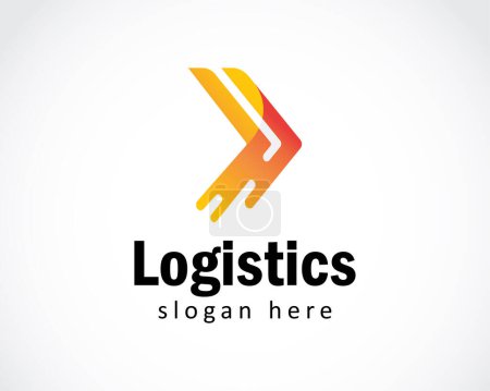 Téléchargez les illustrations : Logistique logo signe créatif symbole entreprise marché flèche Voyage - en licence libre de droit