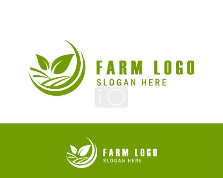 Illustration for Farm logo creative nature organic leave emblem design concept - Royalty Free Image