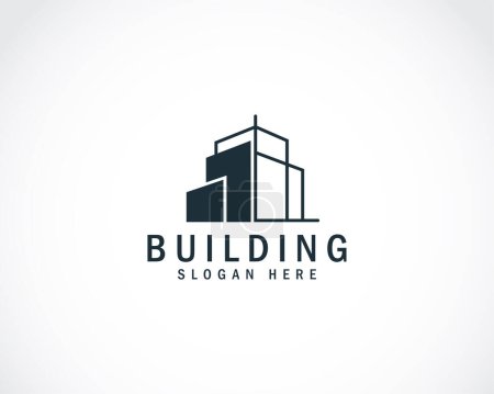 Ilustración de Logotipo del edificio creativo arquitecto apartamento empresa ciudad logotipo signo de marca - Imagen libre de derechos
