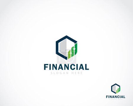 Ilustración de Logotipo financiero creativo mercado diagrama flecha invertir concepto de diseño de innovación - Imagen libre de derechos