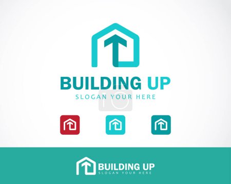 Illustration for Building up logo creative home arrow icon design web - Royalty Free Image