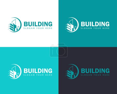 Ilustración de Logo building creative apartment skyline city business design concept - Imagen libre de derechos
