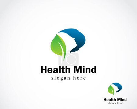 Illustration for Health mind logo creative nature leave design concept - Royalty Free Image