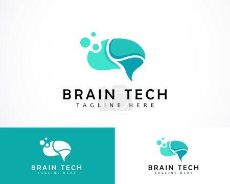 Téléchargez les photos : Cerveau technologie logo éducation créative smart tech science - en image libre de droit