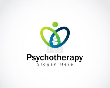 Illustration for Psychotherapy logo creative gen biology people health clinic - Royalty Free Image
