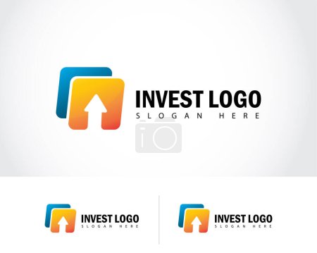 Téléchargez les illustrations : Investir logo signe créatif symbole entreprise flèche conception de marché web - en licence libre de droit