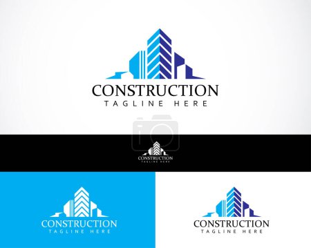 Illustration for Building logo creative line art sign symbol construct city skyline business - Royalty Free Image