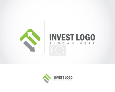 Téléchargez les illustrations : Investir logo signe créatif symbole flèche marché finance business design template - en licence libre de droit