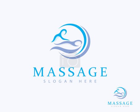 Illustration for Body Spa Center icon, massage parlor, spa, relax, essential oil, white background, vector illustration - Royalty Free Image