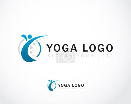 Illustration for Yoga logo creative sport health care spine bone clinic design concept - Royalty Free Image