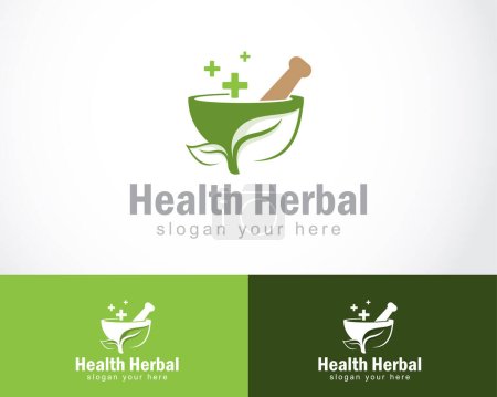Illustration for Health herbal logo creative nature herbal plus design concept clinic beauty - Royalty Free Image