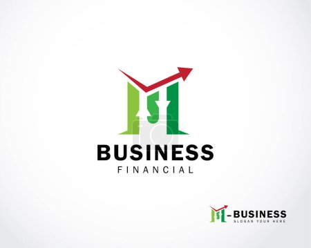 Illustration for Business financial logo creative market sign symbol arrow - Royalty Free Image