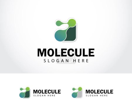 Illustration for Molecule logo creative science lab connect gen bio tech sign symbol design web gen - Royalty Free Image