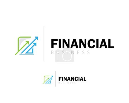 Ilustración de Logo financiero creativo mercado flecha signo símbolo negocio - Imagen libre de derechos
