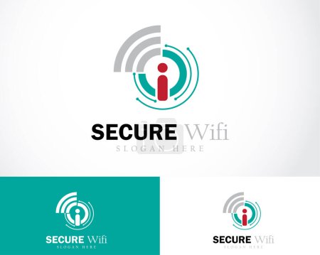 Illustration for Secure connect logo creative online business technology protect shield design concept - Royalty Free Image