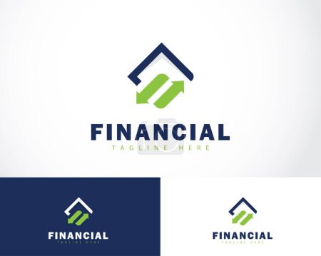 Téléchargez les illustrations : Logo financier créatif marché flèche signe symbole gestion d'entreprise icône - en licence libre de droit