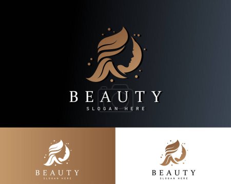 Téléchargez les illustrations : Logo beauté créatif salon naturel massage conception modèle emblème - en licence libre de droit