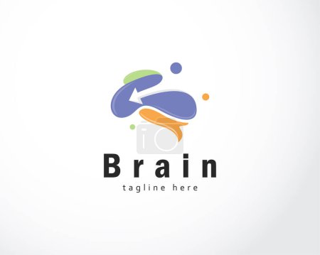 Ilustración de Brain up logo educación creativa idea inteligente concepto de diseño de flecha - Imagen libre de derechos