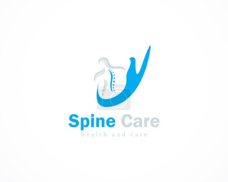 Illustration for Spine care logo creative hand and people design concept health care vector - Royalty Free Image