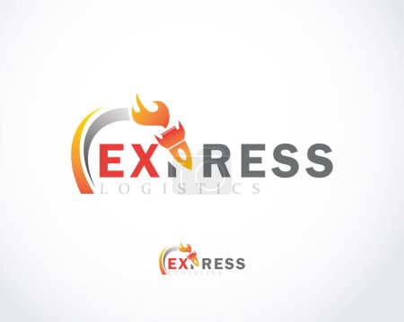 Illustration for Rocket logo design creative express business food,connect,travel and technology - Royalty Free Image