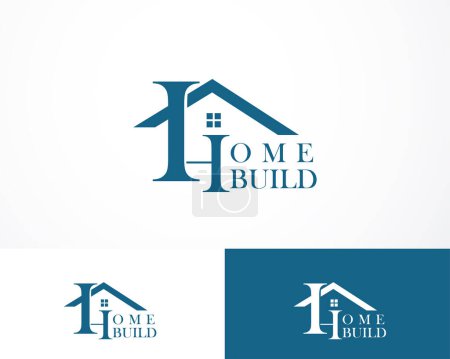 Illustration for Home logo design concept initial h illustration vector building design concept emblem brand creative - Royalty Free Image