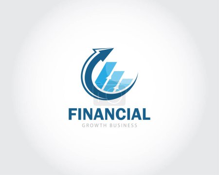 Téléchargez les illustrations : Logo financier créatif croissance du marché entreprise flèche logo conception concept - en licence libre de droit