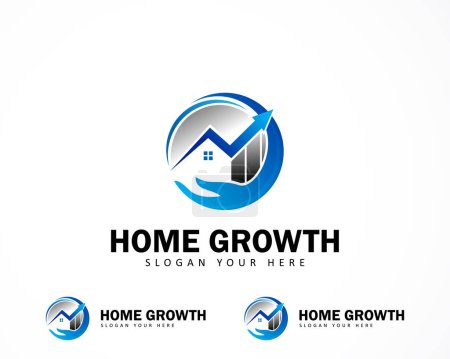 Téléchargez les illustrations : Maison croissance logo créatif entreprise financière logo conception concept - en licence libre de droit