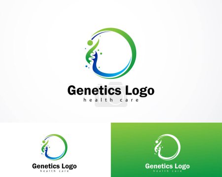Illustration for Genetics logo creative DNA health care illustration vector science lab - Royalty Free Image