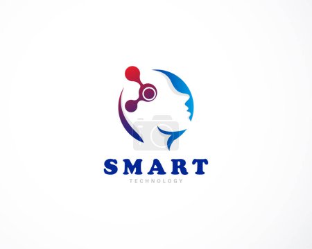 Illustration for Smart logo creative technology people design concept science - Royalty Free Image