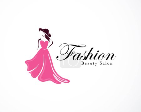 Téléchargez les illustrations : Mode logo créatif femmes beauté vie salon illustration vecteur - en licence libre de droit