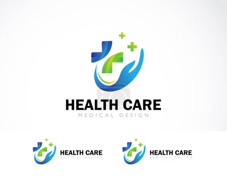 Illustration for Health care logo creative plus medical clinic design web graphic doctor - Royalty Free Image
