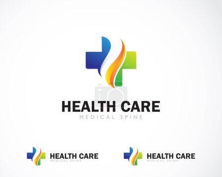 Illustration for Health care logo creative plus medical clinic design web graphic doctor - Royalty Free Image