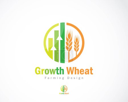 Illustration for Growth wheat logo creative farm finance agriculture design concept - Royalty Free Image
