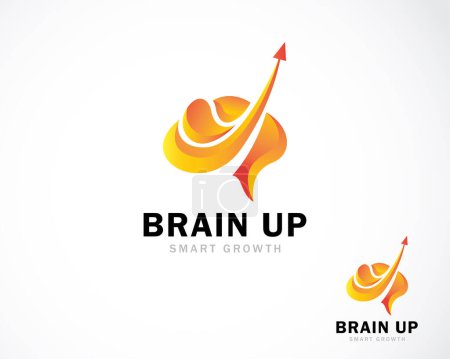Ilustración de Brain up logo creative smart growth education innovation logo design concept - Imagen libre de derechos
