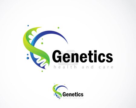 Ilustración de Logotipo de genética tecnología creativa ciencia bio tecnología diseño médico web ADN logo - Imagen libre de derechos