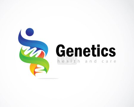 Téléchargez les illustrations : Génétique logo technologie créative science bio technologie conception médicale web ADN logo illustration personnes - en licence libre de droit