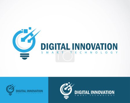 Illustration for Digital innovation logo creative technology growth smart connect world design concept - Royalty Free Image