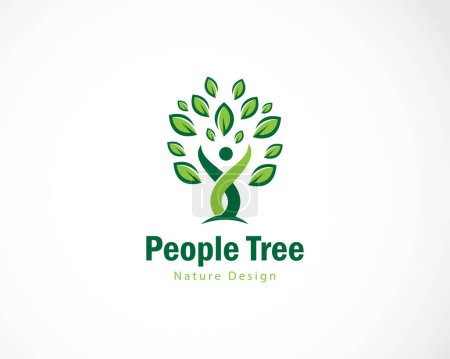 Téléchargez les illustrations : Peuple arbre logo illustration créative vecteur croissance nature conception concept - en licence libre de droit