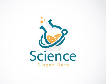 Ilustración de Logo science creative bio tech logo education science technology lab molecule design concept - Imagen libre de derechos