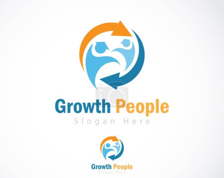Illustration for Growth people logo design creative education ideas arrow design icon abstract - Royalty Free Image