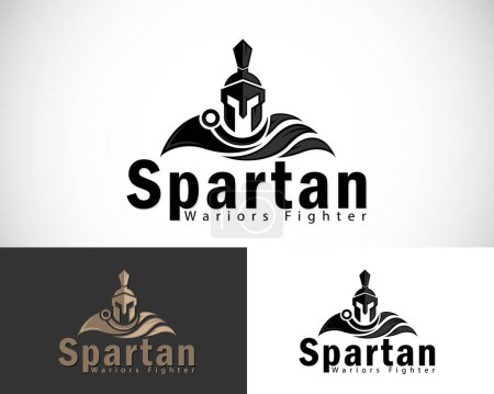spartanisches Logo kreatives Helmdesign Konzept Soldat starker Mann