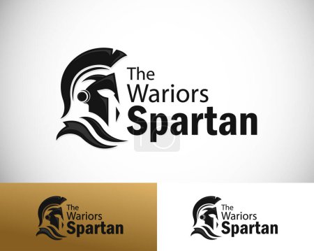 spartan logo creative helmet design concept soldier