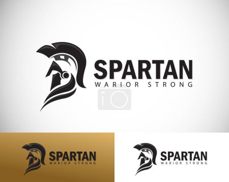 spartan logo creative helmet design concept soldier strong man