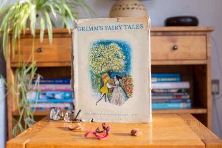 Photo for Ideford, Devon, uk.02-11-24. Grimm's fairy tales.Children's story book. - Royalty Free Image
