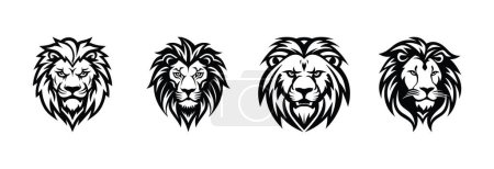 Illustration for Lion Mascot hand drawing silhouette vector icon - Royalty Free Image
