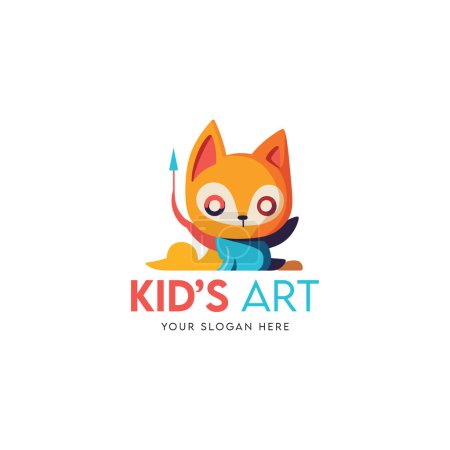 Ilustración de Diseño de Logo Creativo para el Arte Infantil - Imagen libre de derechos